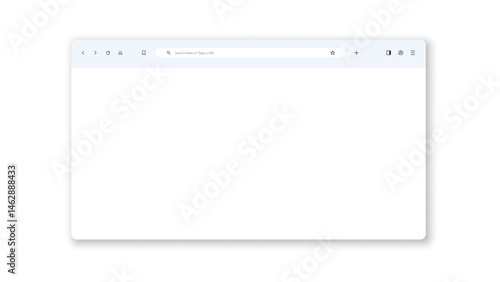 Minimal web browser window mockup with realistic navigation buttons. perfect for website screenshots, UI design presentations
