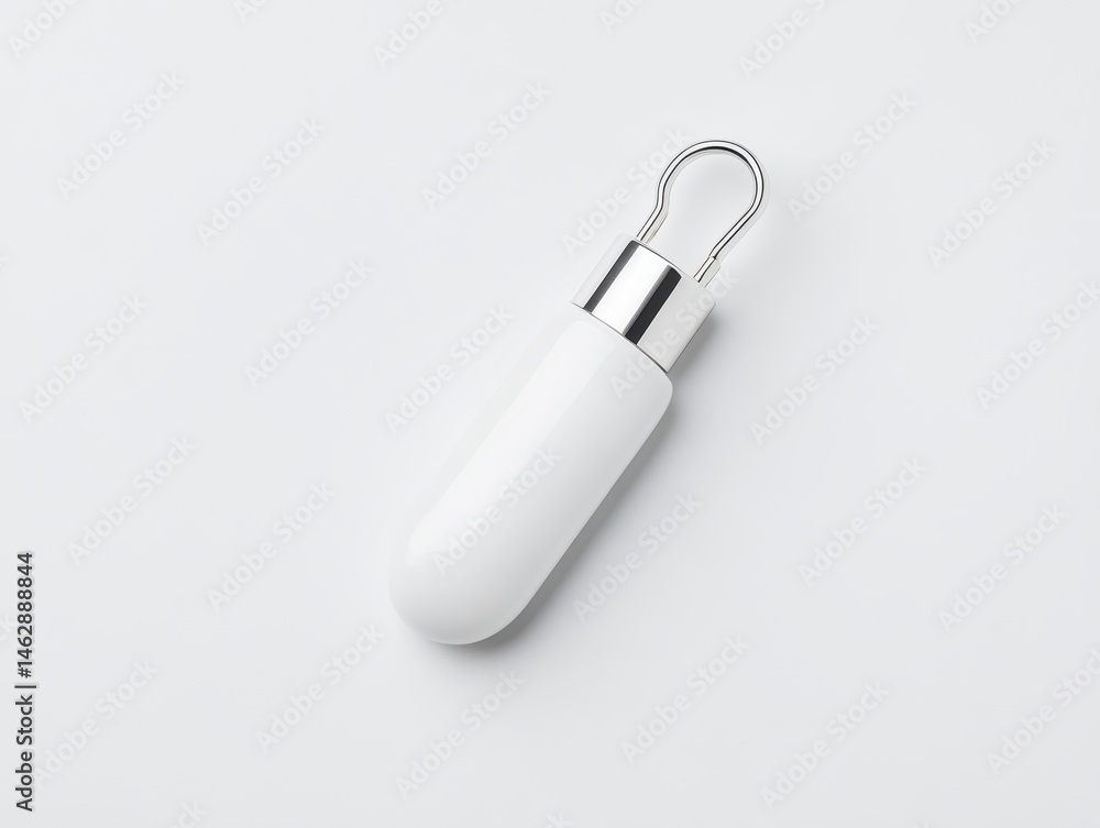 White Capsule-Shaped Container White Capsule-Shaped Container