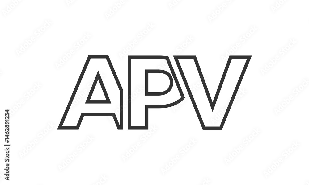 APV logo design template with strong and modern bold text. Initial based vector logotype featuring simple and minimal typography. Trendy company identity. APV logo design template with strong and modern bold text. Initial based vector logotype featuring simple and minimal typography. Trendy company identity.