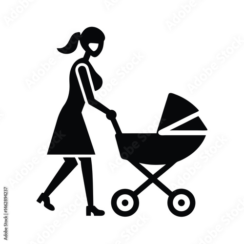 mother with baby carriage