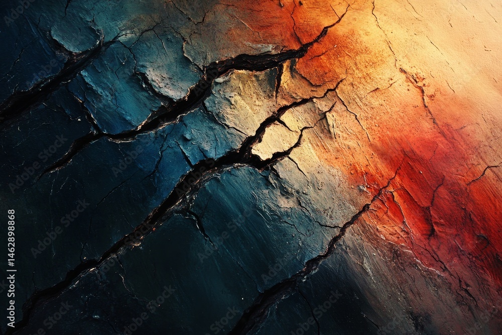 Naklejka premium Colorful abstract pattern of fractured surface texture.