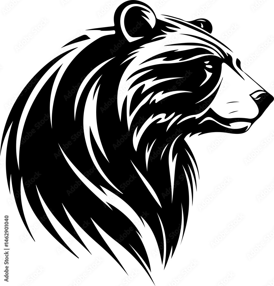 Fototapeta premium bear head profile illustration