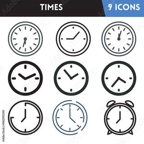 Free Download Time icons illustration vector. - GFXLoad