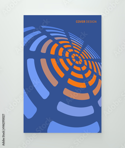 A circle is divided into 8 equal sectors or segments. Visualisation of the sound signal. Infographics for business. Cover design template. Vector for brochure, poster, presentation, flyer or banner.