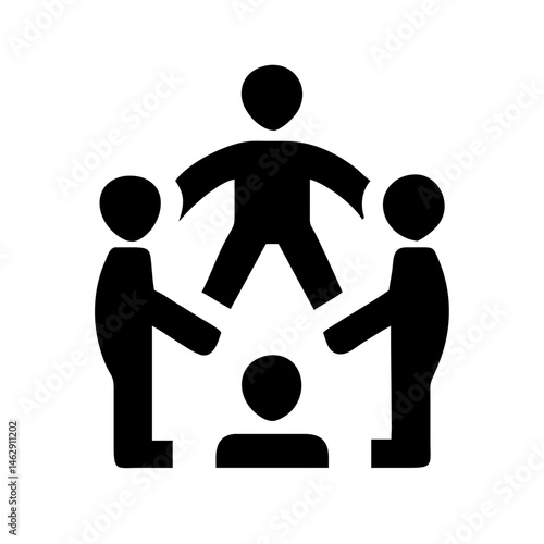 teamwork silhouette on transparent background for web and graphic design