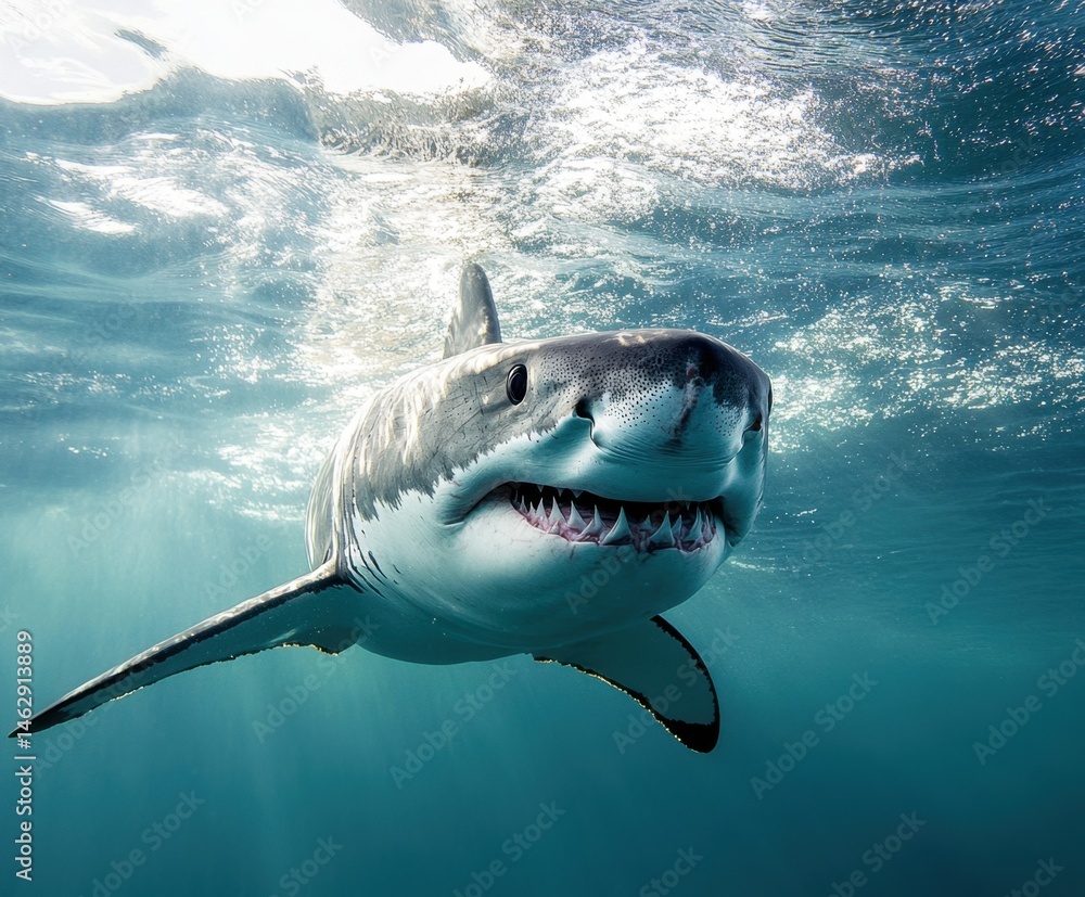 Fototapeta premium A juvenile great white shark