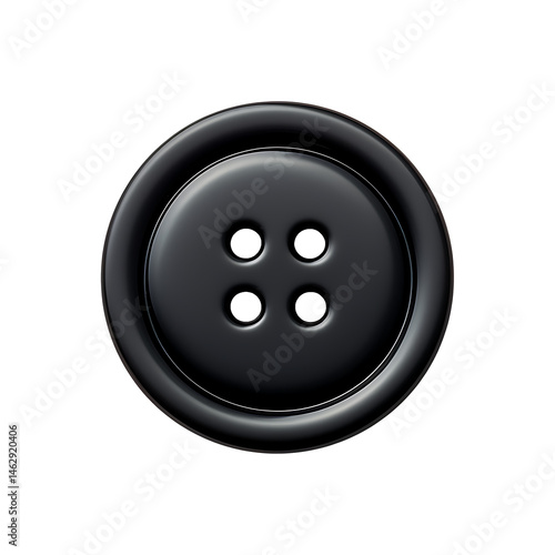 Black button isolated on transparent background