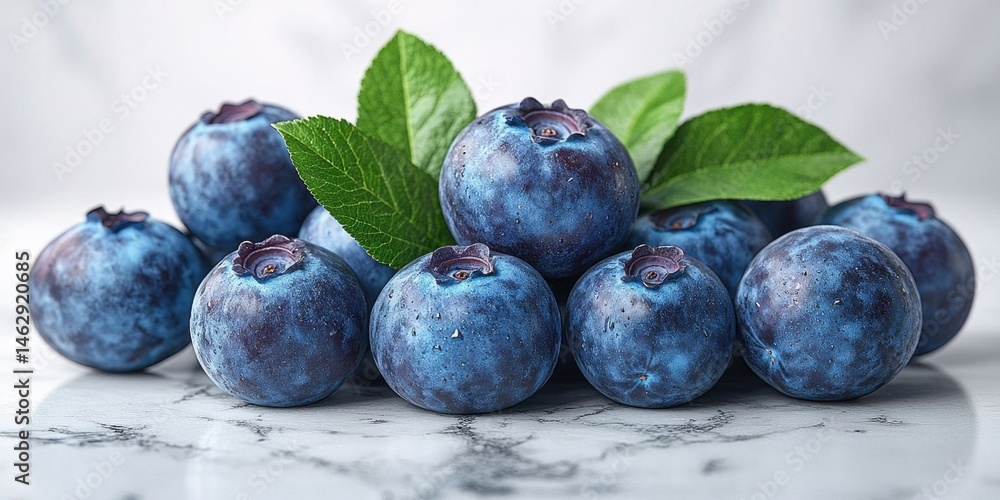 Obraz premium Pile of Ripe Dark Blue Plums with Leaf on White Background