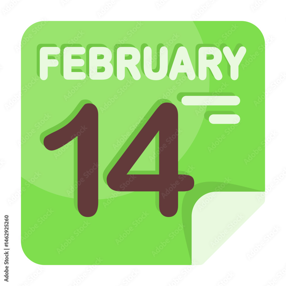 Fototapeta premium 14 February Calendar Icon