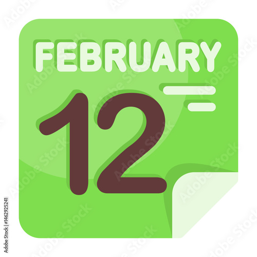 12 February Calendar Icon