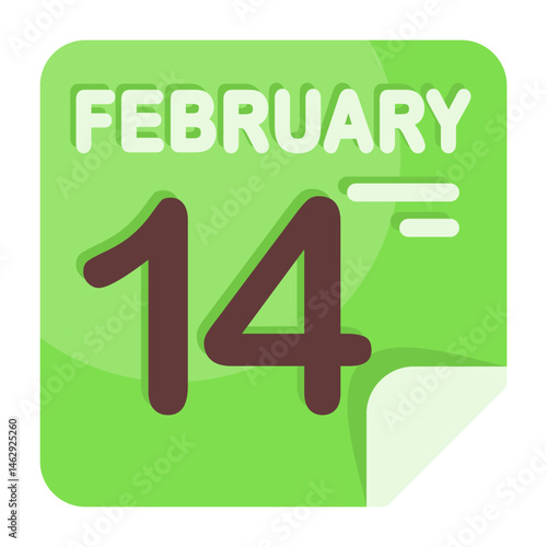 14 February Calendar Icon