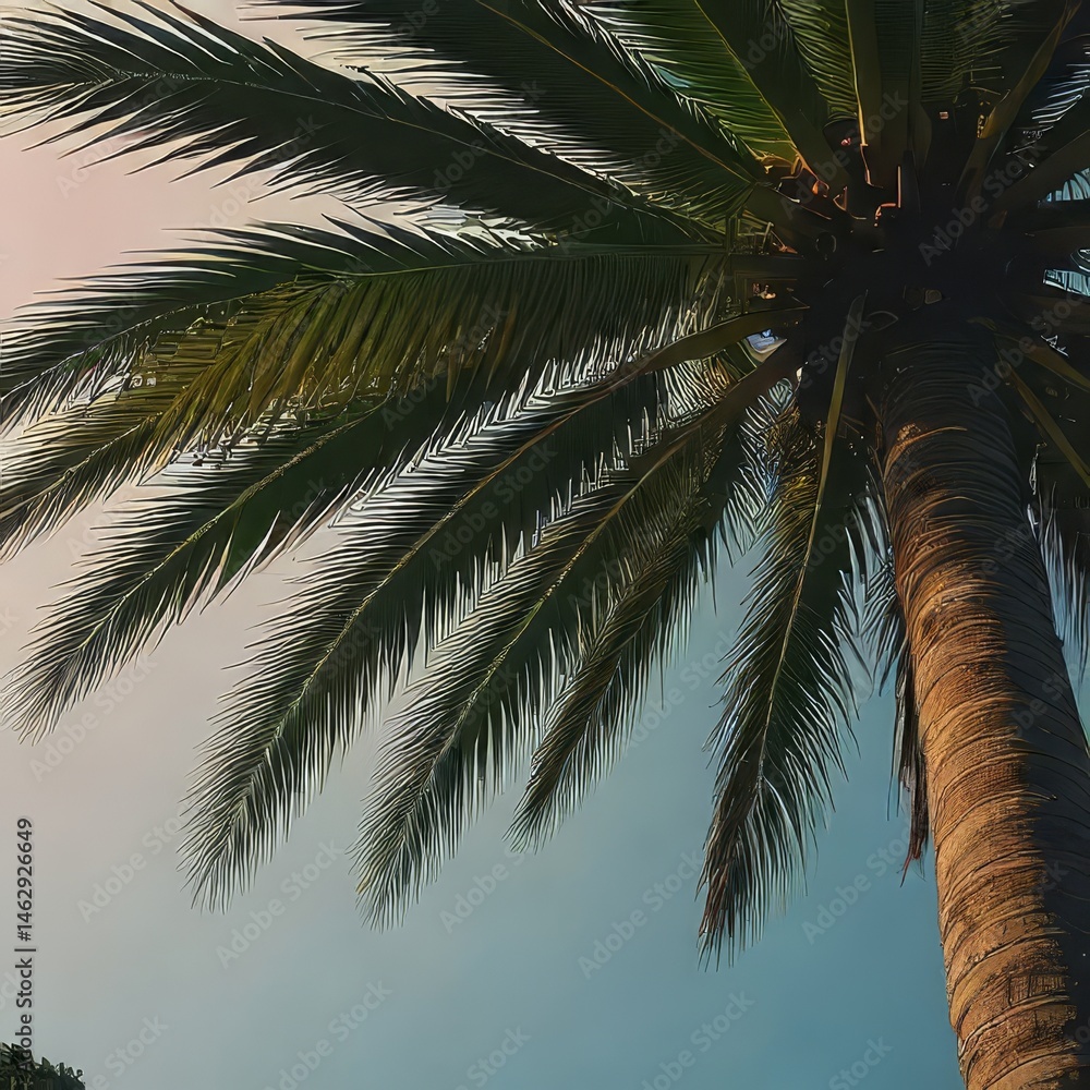 Fototapeta premium palm tree on blue sky