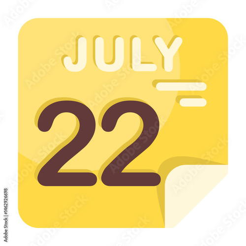22 July Calendar Icon