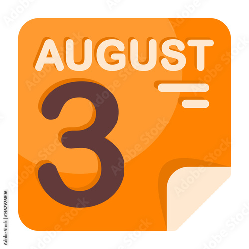 3 August Calendar Icon