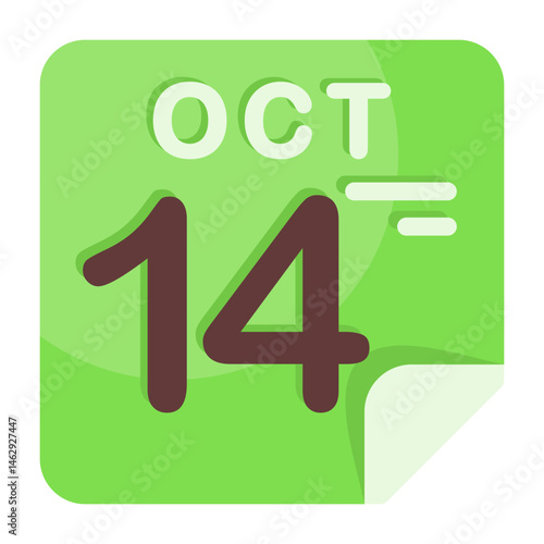 14 October Calendar Icon