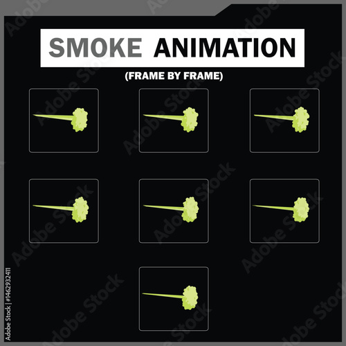 Vector Smoke FX Sprite Sheet Pack, Cloud, wind, Tea Steam, Smoke Explosion & More, steam smoke, 2D Game & Animation