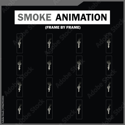 Vector Smoke FX Sprite Sheet Pack, Cloud, wind, Tea Steam, Smoke Explosion & More, steam smoke, 2D Game & Animation