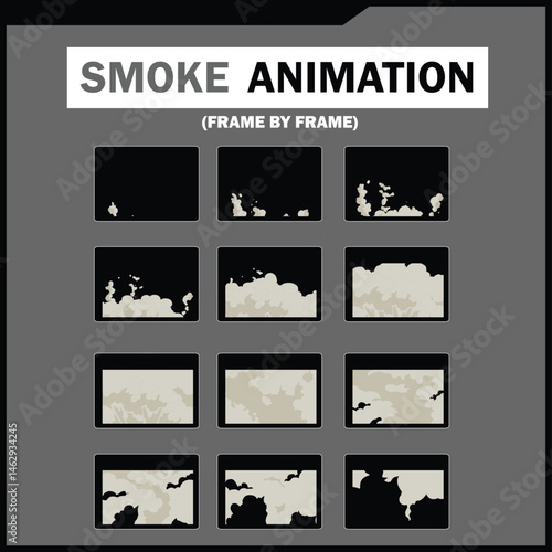 Vector Smoke FX Sprite Sheet Pack, Cloud, wind, Tea Steam, Smoke Explosion & More, steam smoke, 2D Game & Animation