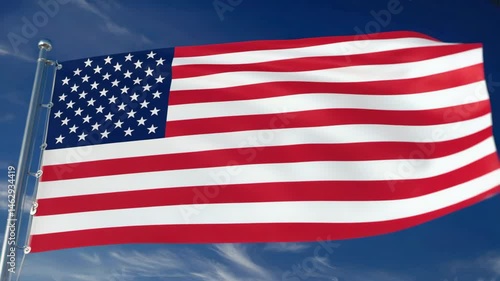 Wallpaper Mural american flag waving in the wind Torontodigital.ca