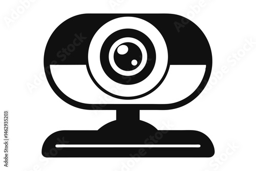 The black and white webcam offers a clear, minimalist aesthetic for video communication