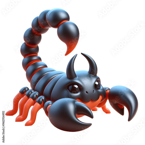 Cute 3d scorpion isolated on white background