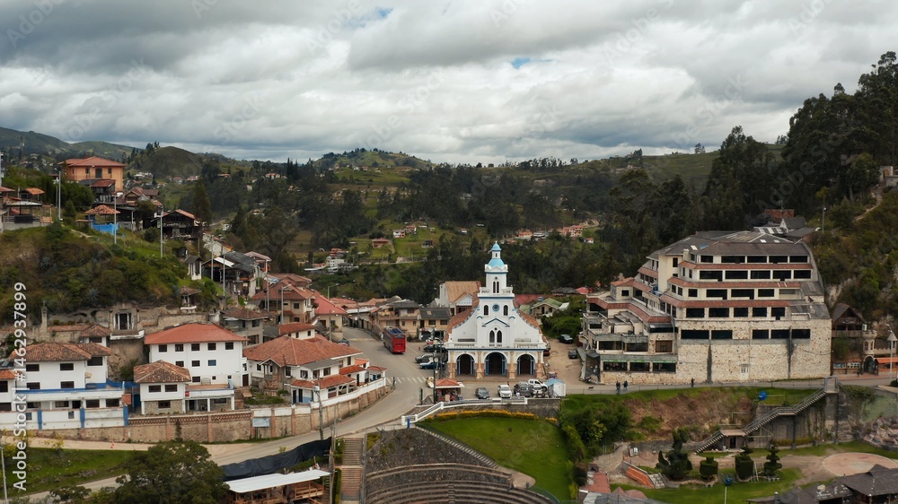 Cuenca, Ecuador, aerial view frome drone at Turi