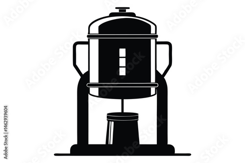 Silhouette of an old coffee percolator illustrates vintage style and kitchen aesthetics
