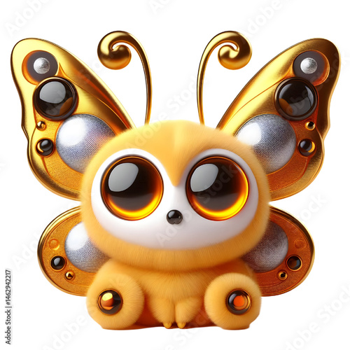 Cute 3d butterfly isolated on white background