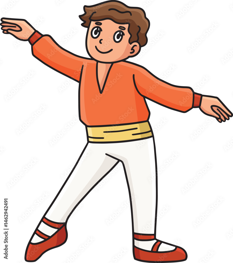 Ballet Danseur Making Step to Side Cartoon Clipart Ballet Danseur Making Step to Side Cartoon Clipart