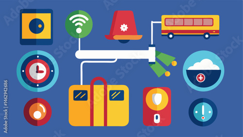 Security cameras and emergency call buttons for passenger safety.