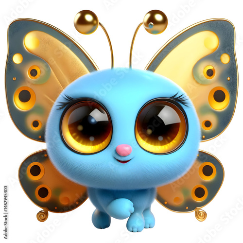 Cute 3d butterfly isolated on white background