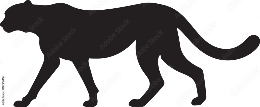 Obraz premium Cheetah Silhouette Vector Illustration