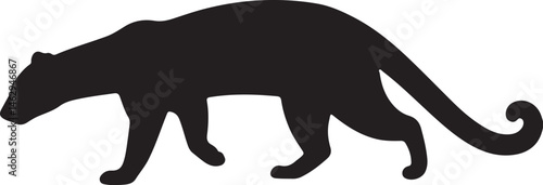 Fossa predator vector silhouette on white background