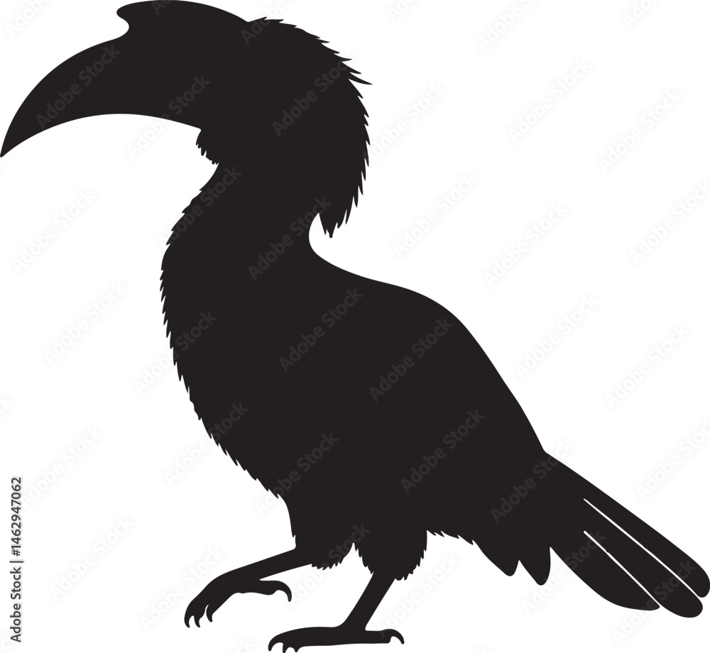 Fototapeta premium Hornbill bird vector silhouette on white background
