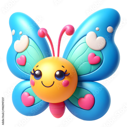 Cute 3d butterfly isolated on white background