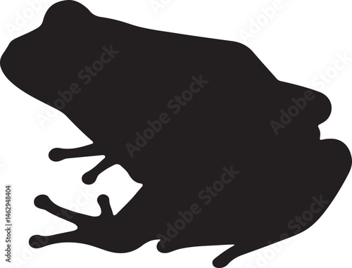 Ranitomeya poison dart frog silhouette on white background
