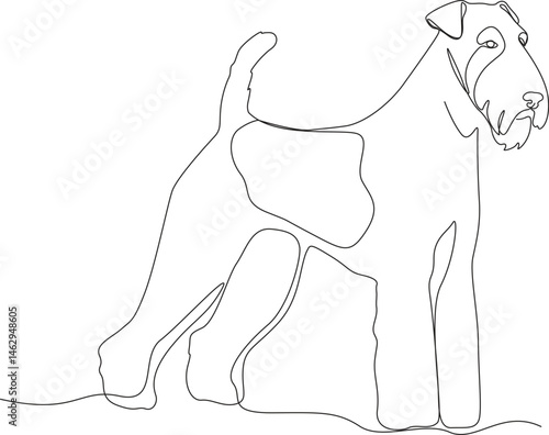 Airedale Terrier Dog  line art