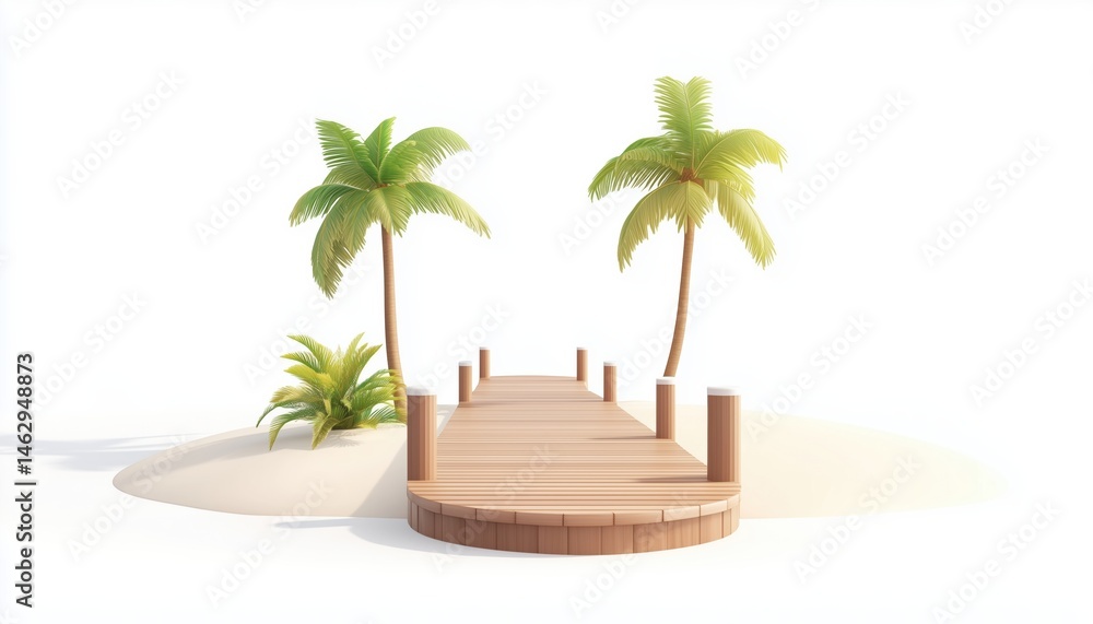 Obraz premium Exotic Getaway: Dock At Paradise Island In A Tropical Destination. Discover The Stunning Pier And All It Has To Offer.