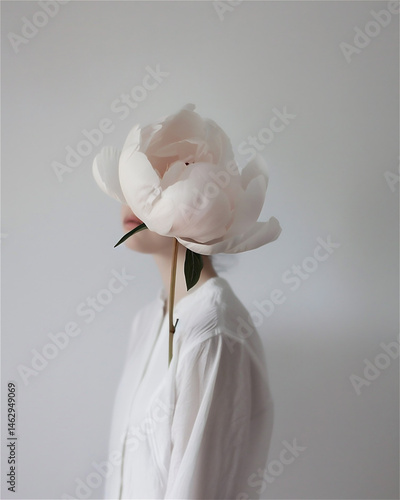 women and flower generated by AI