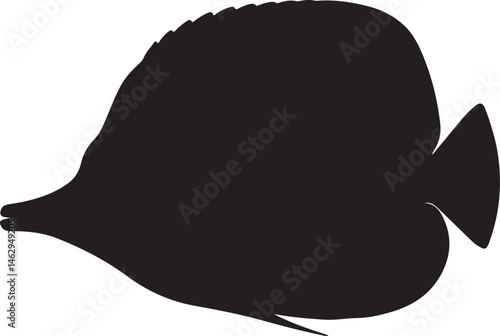 Yellow Longnose Butterflyfish Silhouette – Single Icon