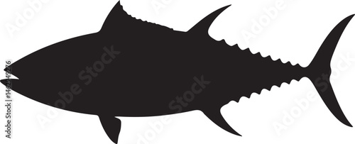 Yellow-Fin Tuna Silhouette Side View Single Icon