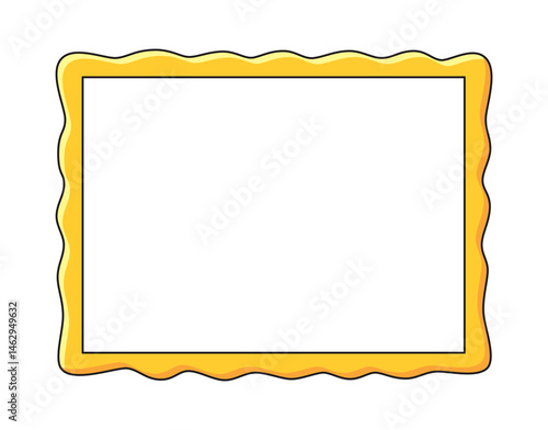 Decorative gold photo frame isolated vector illustration
