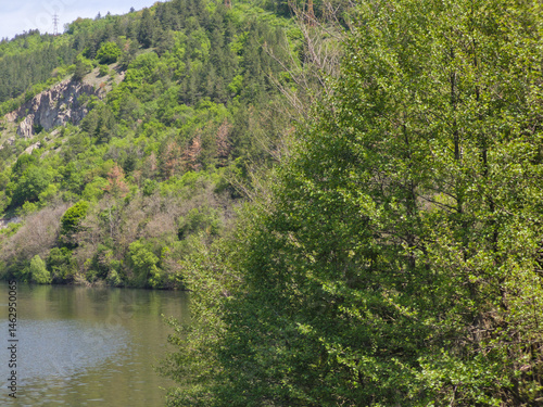 Obraz na płótnie Spring Landscape of Pancharevo lake, Bulgaria w salonie
