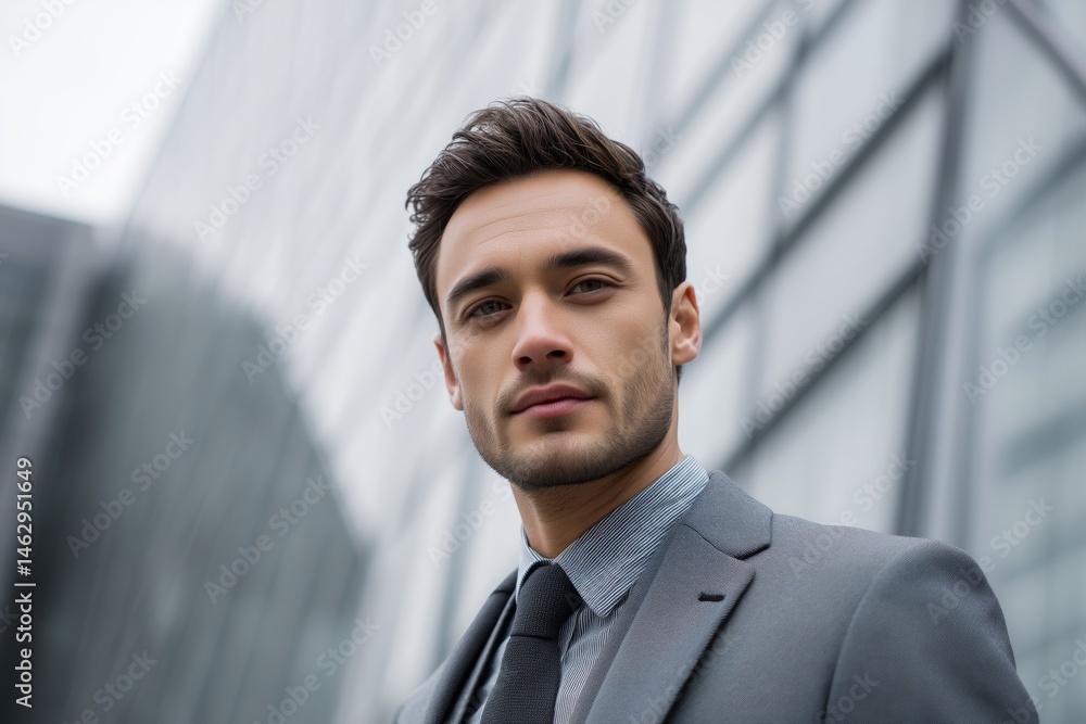 Fototapeta premium Confident Businessman Leads with Determined Vision