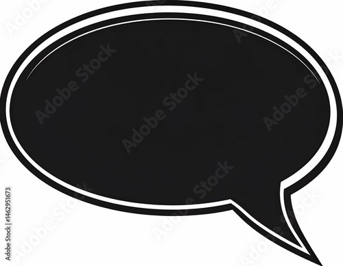 Blank speech bubble graphic on a white background, ideal for communication and design use