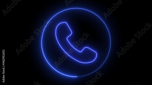 Wallpaper Mural Glowing neon Calling icon concept animation and radio wave background. Incoming call ring icon background Technology phone calling icon animation. Torontodigital.ca