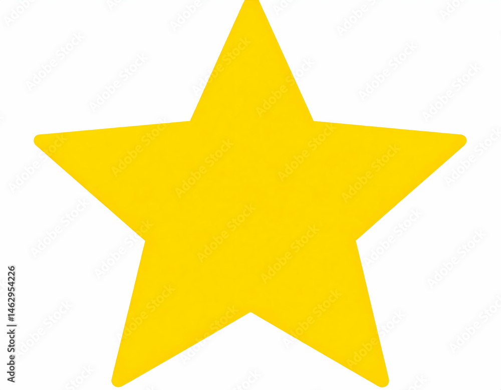 Obraz premium Bright yellow star shape isolated on a white background, ideal for use in design and decoration