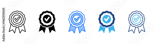 Authenticity Icon Set With Multiple Style Collection 