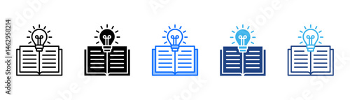 Knowledge Icon Set With Multiple Style Collection 
