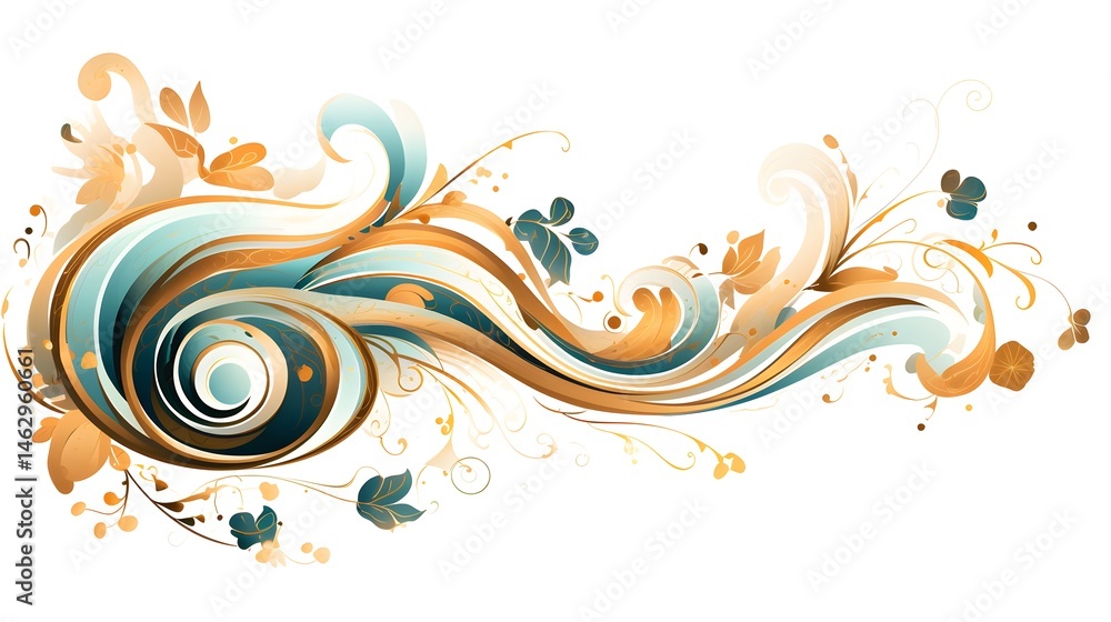 Fototapeta premium Elegant Modern Swirls Pattern for Graphic Design Projects and Creative Backgrounds